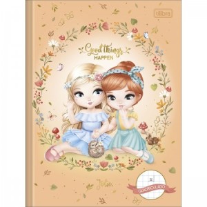CADERNO 40FLS 1,0x1,0 QUADRICULADO COLEGIAL CAPA DURA BROCHURA JOLIE TILIBRA