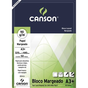 BLOCO LAYOUT MARGEADO A3 90G/M²  COM 50 FOLHAS CANSON
