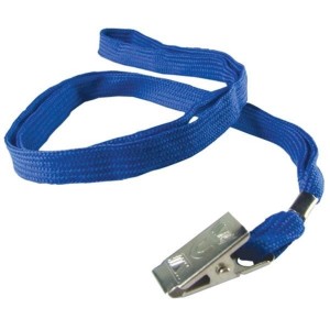 CORDÃO PARA CRACHÁ DE TECIDO AZUL C/10 UNIDADES