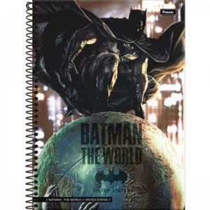 CADERNO 160FLS 10 MATÉRIAS UNIVERSITÁRIO CAPA DURA ESPIRAL BATMAN FORONI