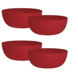 KIT 4 UNIDADES BOWL PP VERMELHO 450 ML SÃO BERNARDO