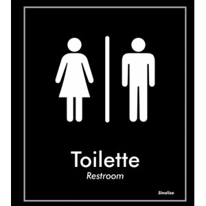 PLACA POLIESTIRENO 15x18CM SANITÁRIO UNISSEX BLACK BLK04 SINALIZE