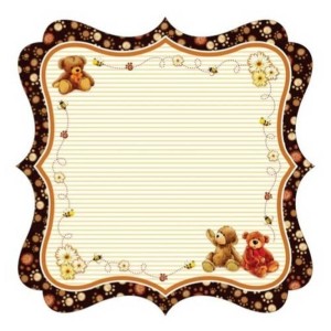 FOLHA SCRAPBOOK  ESTILIZADA URSOS E PAUTADA REF.10494 TOKE E CRIE