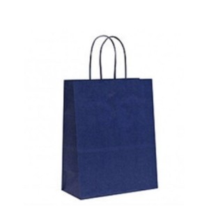 SACOLA DE PAPEL AZUL MARINHO 24 X 10,5 X 27 CM REF.141 ZAGAROLLO