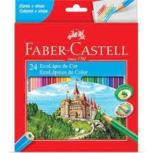 ECOLÁPIS DE COR COM  24 CORES FABER CASTELL