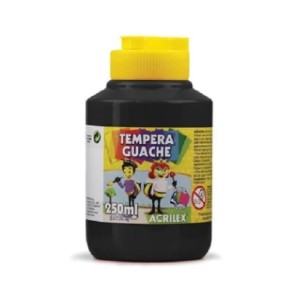 TINTA GUACHE PRETA 520 DE 250ML ACRILEX