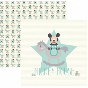 FOLHA SCRAPBOOK DECORADA 19325 MICKEY BABY 1 GUIRLANDA TEC