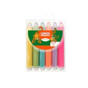 CANETA HIDROGRÁFICA 6 CORES FORMATO LÁPIS 72709 LEONORA