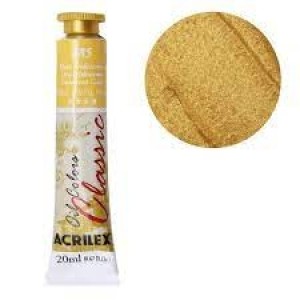 TINTA ÓLEO BISNAGA 20ML METÁLICA REF.385 OURO IRRIDESCENTE ACRILEX