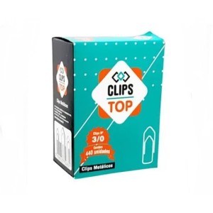 CAIXA DE CLIPS METÁLICOS 3/0 COM 440 UNIDADES TOP CLIPS