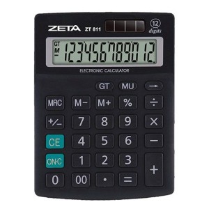 CALCULADORA DE MESA 12 DÍGITOS ZT811 SOLAR/BATERIA ZETA