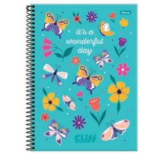 CADERNO 1/4 80FLS CAPA DURA ESPIRAL CLIFF FEMININO FORONI