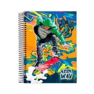 CADERNO 96FLS 1 MATÉRIA UNIVERSITÁRIO CAPA DURA ESPIRAL TEEN WAY JANDAIA 